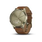 Garmin vívomove HR, Hybrid Smartwatch for Men and Women, Small/Medium, Gold with Leather Band