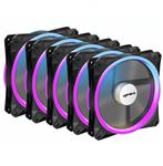 upHere RGB Series Case Fan RGB143-5, Wireless RGB LED 140mm Fan,Quiet Edition High Airflow Adjustable Color LED Case Fan for PC Cases-5 Pack,RGB143-5