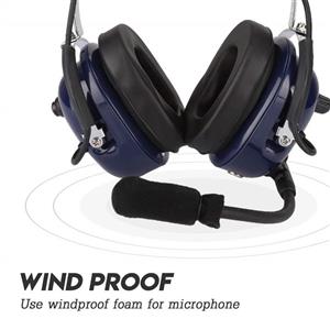 Sanpyl Dual Plug Pilot Headphone GA Double Universal 3.5mm Noise Reduction for Aviation Comfortable Clear Communication Great Sound Quality 