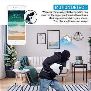 TTCDBF 1080P WiFi Hidden Camera Wall Clock spy Nanny with Motion Detection Indoor Home and Office Security no Night Vision Remote View Using APP 