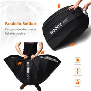 Godox Portable Parabolic Softbox, 90cm (36 inch), Hexadecagon Softbox with Bowen Mounts for Studio Light and Speedlite Flash 