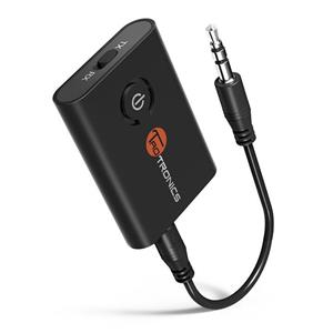 TaoTronics Bluetooth 5.0 Transmitter and Receiver, 2-in-1 Wireless 3.5mm Adapter (aptX Low Latency, 2 Devices Simultaneously, For TV/Home Sound System)