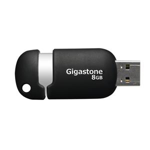 Gigastone GS-Z08GCNBL-R 8GB Classic Cap Less USB 2.0 Flash Drive, Black/Silver 