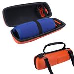 PU Carry Travel Protective Speaker Cover Case Pouch Bag For JBL Charge 3 Charge3 Extra Space for Plug & Cables (Orange)