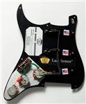 Lace Sensor 44513-02 Blue/Silver/Red Loaded Stratocaster Pickguard - Black