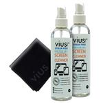 Screen Cleaner vius Premium Spray for LCD LED TVs, Laptops, Tablets, Monitors, Phones, and Other Electronic Screens Gently Cleans Bacteria, Fingerprints, Dust, Oil (8oz 2-Pack) 