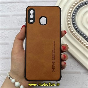 قاب گوشی Galaxy A20 / Galaxy A30 سامسونگ ژله ای چرمی ساده ایکس لول X-LEVEL عسلی کد 82183