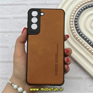 قاب گوشی Galaxy S21 FE سامسونگ ژله ای چرمی ساده ایکس لول X-LEVEL عسلی کد 82245