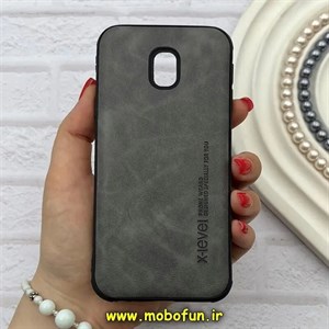 قاب گوشی Galaxy J3 Pro سامسونگ ژله ای چرمی ساده ایکس لول X-LEVEL خاکستری کد 82195