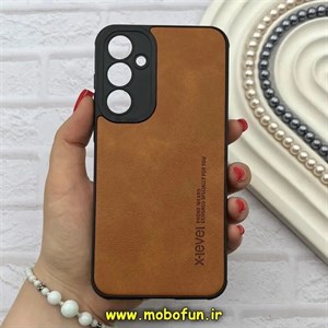 قاب گوشی Galaxy S23 FE سامسونگ ژله ای چرمی ساده ایکس لول X-LEVEL عسلی کد 82249