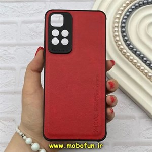 قاب گوشی Redmi Note 11 Pro Plus شیائومی ژله ای چرمی ساده ایکس لول X-LEVEL قرمز کد 82234
