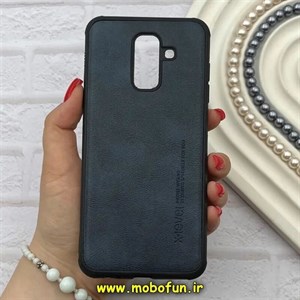 قاب گوشی Galaxy A6 Plus 2018 سامسونگ ژله ای چرمی ساده ایکس لول X-LEVEL سرمه ای کد 82176