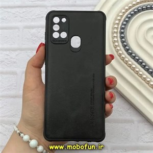 قاب گوشی Galaxy A21S سامسونگ ژله ای چرمی ساده ایکس لول X-LEVEL مشکی کد 82186