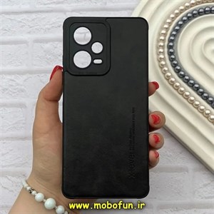 قاب گوشی Redmi Note 12 Pro 5G شیائومی ژله ای چرمی ساده ایکس لول X-LEVEL مشکی کد 82243