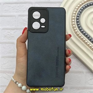قاب گوشی Redmi Note 12 Pro 5G شیائومی ژله ای چرمی ساده ایکس لول X-LEVEL سرمه ای کد 82244