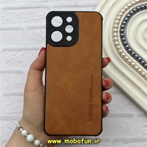 قاب گوشی Redmi 12 / Poco M6 Pro 5G شیائومی ژله ای چرمی ساده ایکس لول X-LEVEL عسلی کد 82220