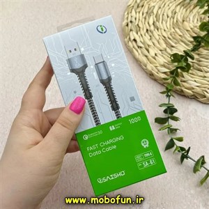 کابل فست شارژ USB به USB-C سایشو SAISHO فست 6 آمپر مدل SA-61 طول 1 متر کد 74480