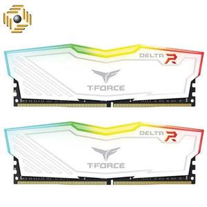 رم دسکتاپ DDR4 دو کاناله 3000 مگاهرتز CL16 تیم گروپ مدل T Force Delta RGB ظرفیت گیگابایت RAM Team Group TUF 2×8GB 16GB 3000MHz 