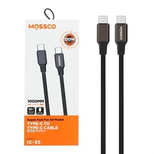 کابل شارژ PD و فست Mossco Type-C To Type-C مدل IC-35 120W رنگ مشکی کد 30594