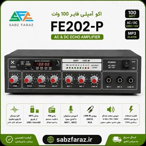 اکو آمپلی فایر 100 وات FE202-P (دارای MP3 Player و رادیو FM)