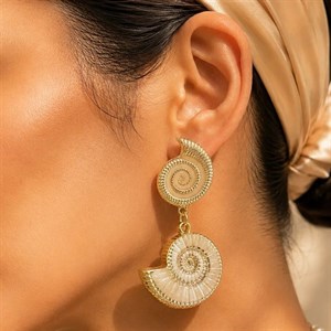 گوشواره مدل صدف حلزونی کد 304