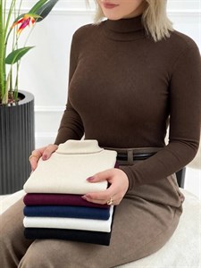 بلوز یقه اسکی زنانه آست بلند ترنم