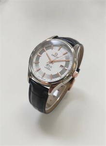 ساعت مچی Omega مسترکوالیتی بند چرم مشکی مردانه