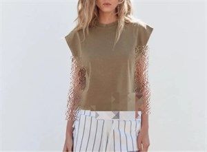 تیشرت خاکی تیره زارا