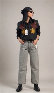 شومیز مشکی گلدوزی ZARA
