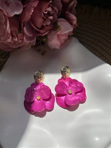 گوشواره میناکاری گل برجسته