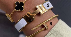 دستبند های سفید طلایی Bracelet-8473-L