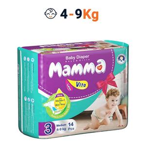 پوشک ماما سایز متوسط بسته 14 عددی Mamma Size Medium Diaper Pack Of 14