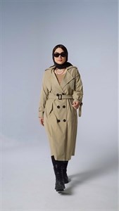 بارانی بلند کتان کد 1027