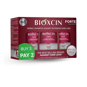 پک 3 تایی شامپو بیوکسین فورت ضد ریزش مو Bioxcin Forte مناسب همه موها حجم 300 میلی لیتر