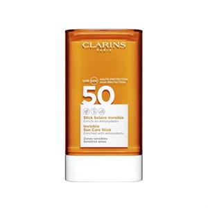 ضد آفتاب استیکی کلارنس Invisible Sun Care Stick SPF50 محافظت قوی و سبک مناسب برای پوست حساس وزن 17 گرم