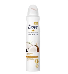 اسپری ضد تعریق نارگیل و گل یاس داو Dove Restoring Ritual Coconut & Jasmine Anti-Perspirant Spray مناسب برای بانوان حجم 250 میلی لیتر