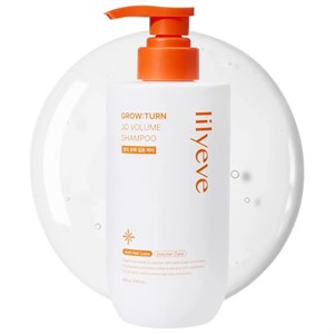شامپو ضد ریزش و حجم دهنده لیلیوئه Grow Turn 3D Volume Shampoo مناسب برای موهای نازک و کم‌پشت حجم 500 میلی لیتر