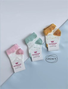 جوراب نوزادی نخ پنبه‌ای طرح خال‌ریز (6 رنگ پاستلی) - کد LEGACY0007