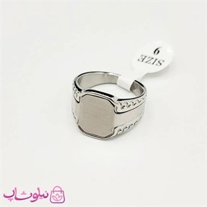 انگشتر مردانه استیل طرحدار فول نقره ای رنگ کیفیت مستر کد 750