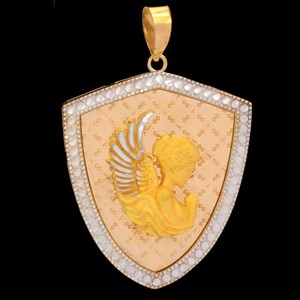 آویز گردنبند طلا 18 عیار زنانه طلای مستجابی طرح فرشته کد 1199 