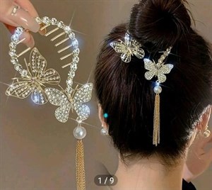 گیره مو گوجه ای پروانه جواهرکد515