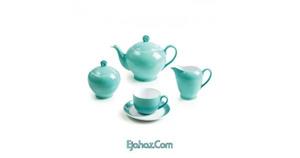 سرویس چینی 17 پارچه چای خوری زرین ایران مدل ایتالیا اف ایندیگو درجه یک Zarin Iran Porcelain Inds Italia F Indiego Pieces Tea Set High Grade 