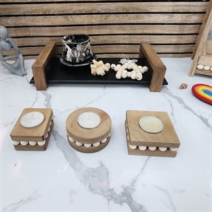 پایه وارمر چوبی مهره ای