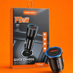 شارژر فندکی 30 وات فرست یو مدل FirstYou F043