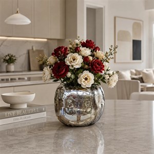 گلدان شیشه ای دکوری دفرمه کدو صنایع دستی