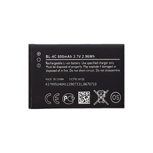 باتری موبایل نوکیا با ظرفیت 800 میلی آمپر ساعت مدل BL-4C مناسب برای گوشی نوکیا 4C