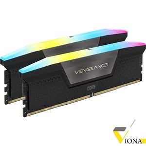 رم کامپیوتر کورسیر CORSAIR VENGEANCE RGB BLACK 64G (2×32G) DDR5 5600MHz CL40