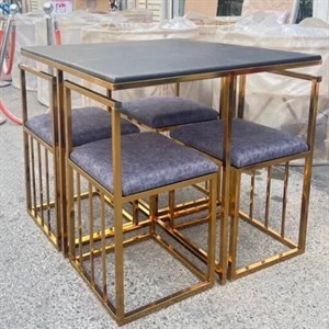 میز و صندلی ناهار خوری غذاخوری نهارخوری فلزی کمجا فورتیک مدل مربع چهار نفره اورلین مدل 902461