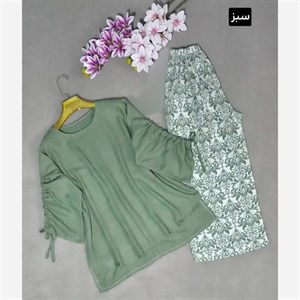 ست شومیز و شلوار زنانه مدل آناهیتا جنس شانتون صوفیا و نخی فری سایز