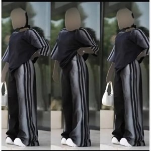 ست پیستوله سه خط مشکی پنبه یک رو فری سایز 38-50